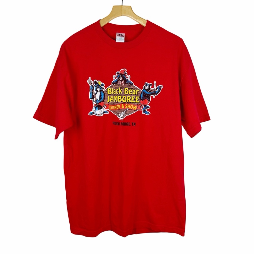 Vintage 2002 Shirt Black Bear Jamboree Dinner Show Pigeon Forge Size XL